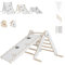 MAMOI® Klettergerüst Indoor, Kletterdreieck mit rutsche Holz, Baby Kinder Klettern, Kletterturm rutschbrett, Kletterbogen kinderrutsche, Regenbogenwippe, Montessori Spielzeug ab 1 Jahr 2/3 Jahre