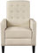 Yaheetech Fabric Reclining Chair Single Armchair Adjustable Upholstered Sofa with Soft Padded Seat Living Room Bedroom Theater Recliner Beige