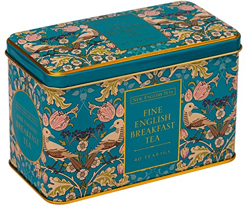 New English Teas Song Thrush and Berries Tea Tin with 40 English Breakfast Teabags