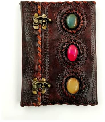 OVERDOSE 3 Stone Brown Leather Journal Diary |Handmade Antique stone Journal Journal Students Office Travel Gift Men Women Diary Leather Sketchbook Drawing Size 5x7 inches | 12 x 17cm