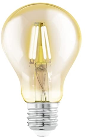 EGLO E27 LED Lampe, Amber Vintage Glühbirne, Leuchtmittel für Retro Beleuchtung, 4 Watt (entspricht 32 Watt), 350 Lumen, warmweiß, 2200k, Edison Birne A75, Ø 7,5 cm