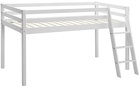 Home Detail Kids Bunk Bed Frame Mid Sleeper Children’s Single Bed Sleeper for Children, Single Wooden Bunk Beds, Frames & Bases Available in White or Grey… (White)
