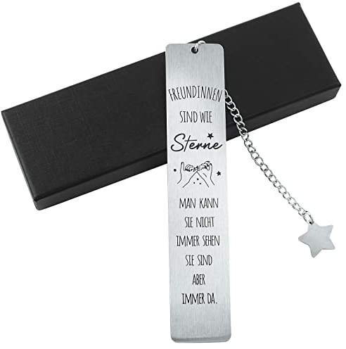 COLOFALLA Beste Freundin Geschenke - Lesezeichen für Freundin Metall zum Geburtstag Weihnachten mit Geschenkbox Freundschaft Geschenkidee für Frauen Freundinnen sind wie Sterne (A)