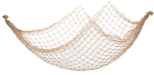 Dekoratives Fischernetz, Maritime Strand Themen Wanddekoration, Fischernetz Deko für DIY Foto Hängende Bilderrahmen Wandbehang Fotonetz für Party Zuhause Garten Maritime Deko,Jute 150x200cm