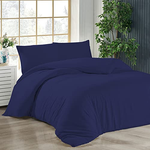 Livessa Bettwäsche 155x220 3teilig Baumwolle - Bettwäsche mit Reißverschluss: Bettbezug 155x220 cm + 2er Set Kissenbezug 40 x 80 cm, Oeko-Tex Zertifiziert, aus%100 Baumwolle Jersey (140 g/qm)