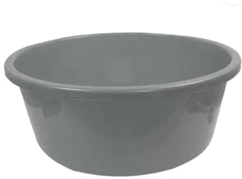 Best House Plastic Wash Basin, Round Washing Up Bowl, Multipurpose Bath Tub - 5.5L, Vegetable Fruit Wash Pan for Kitchen Bathroom Household - 2 Pcs (Gray)