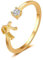 Buchstaben Ringe Frauen Gold Ring mit Buchstaben Verstellbar Ring Damen Offener Rings Initial Buchstabe A-Z Ring mit Namen Modeschmuck Damenring Minimalistisch Stapelbare Ringe Geschenk für Frauen (A)
