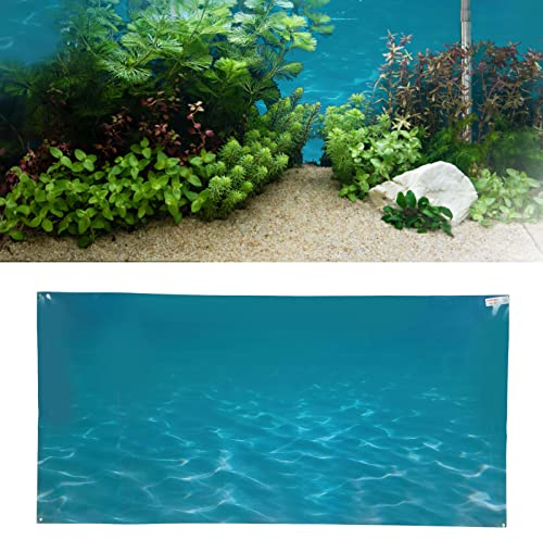 Aquarium-Hintergrundaufkleber, Aquarium-Aufkleber, 3D-Meeresmuster-Unterwasser-Poster, PVC, Selbstklebendes Aquarium-Hintergrund-Tapeten-Dekor, Selbstklebendes 3D-Meer-Aquarium-Poster für(61*30CM)