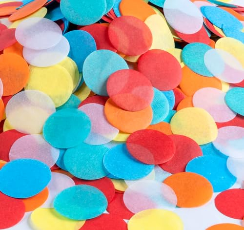 Adorfine Konfetti,60g Bunte Streudeko 2,5cm Rund Tischdeko Glitzer Konfetti Groß für Streudeko Geburtstag Hochzeit Einschulung Party Weihnachten Taufe Valentinstag Jahrestag(6-farbiger)