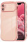 ZTOFERA Compatible with iPhone 12 Case for Girls Women, Cute Curly Wave Frame Shape Soft Silicone Case with Love Heart Pattern Camera Protection Plating Edging Shockproof Cover, Pink