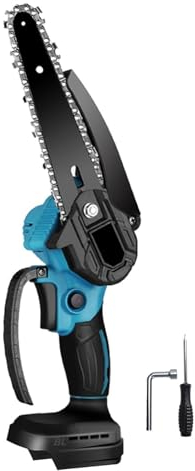 Mini Tronconneuse, Tronçonneuse 6 pouces, 1200W Tronconneuse Électrique, pour la Coupe du bois, les branches d'arbres, l'élagage le Jardin (sans batterie)