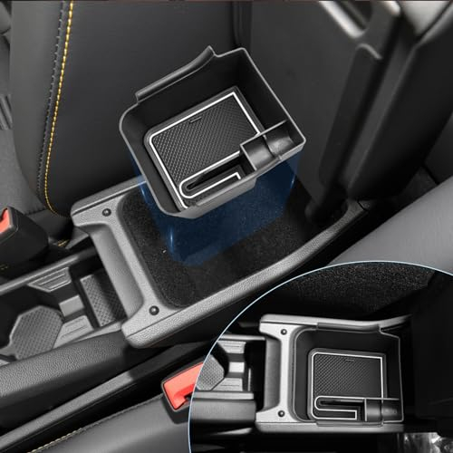 BIXUAN polo6 kompatibel mit VW Polo MK6 2018-2023 2024 Aufbewahrungsbox mit Taigo 2022-2024 Rutschfester Matte Ablagefach Mittelkonsole Autozubehor Armlehne Organizer Tray Mittelarmlehne Handschuhfach