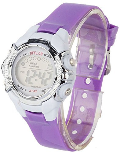 Herren Armband Uhren Herren Uhr Uhren Herren Männer Pp.-Quarz-Digitaluhr-Sport-Art- Weisewarnungs-Kind-Datum-Sport-Uhr des Handgelenk-LED Uhrenarmband Für Damen Sportband Ansehen (Purple, One Size)