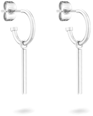 Tamaris Creolen Ohrringe für Damen, Damen Ohrschmuck mit aushängbaren Anhängern, wasserfest aus Edelstahl