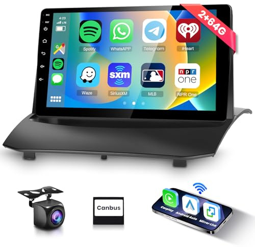 2G+64G Android 15 Car Stereo for Ford Fiesta 2009-2014,Podofo 9 inch HD IPS Touch Screen Radio,Wireless Carplay,Android Auto, GPS, Wifi, Bluetooth, Canbus, DSP, FM/RDS Radio,Reversing Camera