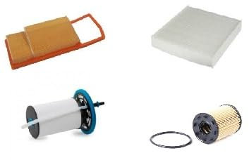 AOQ - Kit tagliando 4 FILTRI COMPATIBILE CON FIAT 500 1.3 MULTIJET DIESEL, LANCIA YPSILON Multijet (312), EURO6