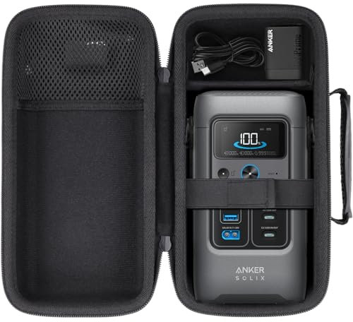 co2CREA Hart Reise Schutz Hülle Etui Tasche für Anker SOLIX C200 DC Powerbank Powerstation 200W Outdoor Tragbare Solargenerator, Nur Tragetasche