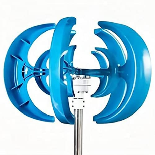 Windkraftanlage 12/24V 3000W Windräder Vertikale Windgenerator 5 Blätter Laterne Windturbine mit Controller 45m/s Überlebenswindgeschwindigkeit,für Zuhause oder Camping,Blue-12V