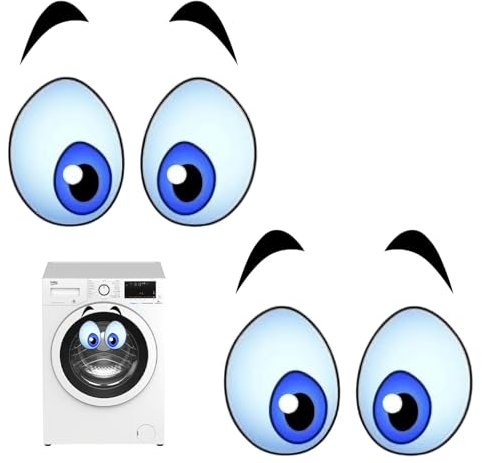 Onperpoe 2 Paar Selbstklebendes Augen Aufkleber für Saugroboter Mähroboter Auto Wasserdichte Cartoon Augen zum Aufkleben Lustige Dekorative Aufkleber für Roboter und Geräte