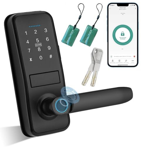WiFi Smart Fingerprint Door Lock, HP13 Built-in WiFi Deadbolt, App Remote Control, 5-in-1 Keyless Front Door Lock,Easy Installation.