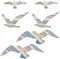 GORGECRAFT 6pcs Murale en Bois en Forme de Mouette Art Mural Autocollant,Décoration Murale de Plage,décor océanique sur Le Thème Nautique Côtier Ornements Suspendus pour Maison Chambre Les Cafés