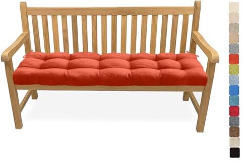 Lsjoaw Bankauflage Bankkissen 90X40X8CM Sitzauflage Sitzkissen Bank Bankpolster Sitzpolster Auflage für Gartenbank Sitzbank & Hollywoodschauke Outdoor/Indoor,Color#18 Rot Orange