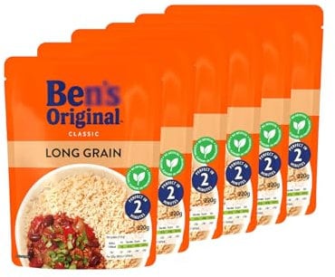 Original Rice 220g X Pack Of 6 - Long Grain - Make Mealtimes Effortless With Original Long Grain Microwave Rice - Perfect In Just 2 Minutes!
