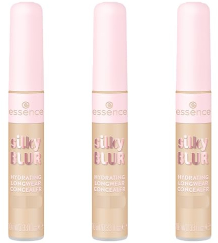 essence silky BLUR HYDRATING LONGWEAR CONCEALER, Nr. 170, Nude, feuchtigkeitsspendend, langanhaltend, abdeckend, vegan, ohne Parfüm, ohne Parabene, ohne Mikroplastikpartikel, 3er Pack (3x10ml)