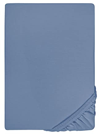 biberna Feinjersey-Spannbetttuch 0077144 blau 1x 60x120 cm - 70x140 cm