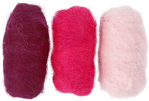Creativ 45334 Company kardierte Wolle, lila/rosa Harmonie, 3 Stück