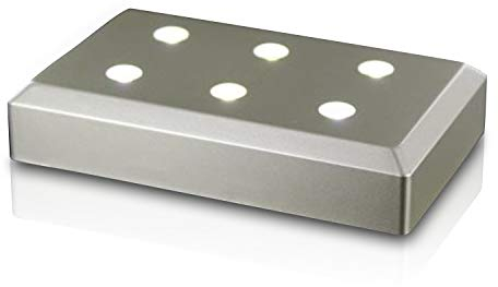 VIP-LASER Leuchtsockel Silber 6 LEDs für Querformat-Glaskristalle
