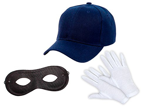 Alsino Panzerknacker Kostüm (Kv-63) Panzerknacker-Set mit Cap, Augenmaske & Handschuhe