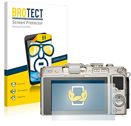 BROTECT Schutzfolie für Olympus PEN E-PL6 | 2 Stück Transparenter Displayschutz Made in Germany Klare Displayschutz-Folie Clear Einfache Montage Case-Friendly