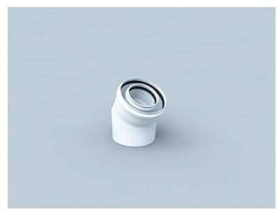 Bertrams Bogen Polyline LAS 45Grad, DN 60/100, innen, weiß