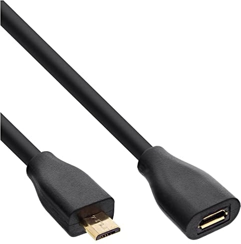 InLine Micro USB Extension Cable - USB 2.0 Micro-B Male to Female black black 5
