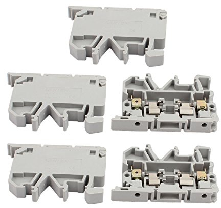 sourcing map 5Stk. ASK1EN DIN Schienenmontage Sicherungshalter Klemmenblock 500V 4mm2 Kabel