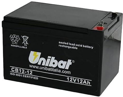 Unibat 1481226 Batteria Ermetica, 12V, 12Ah, 151mm x 98mm x 101mm
