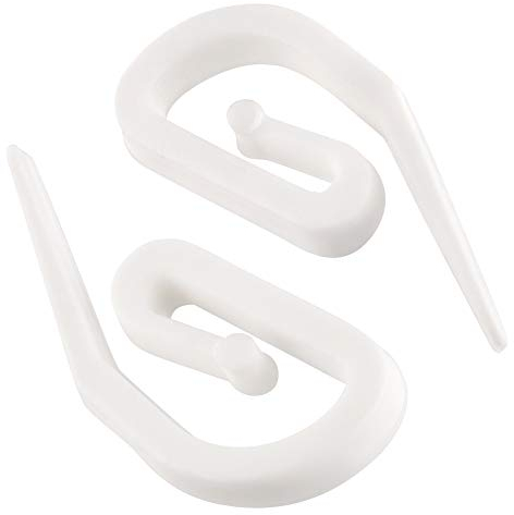 The Bead Shop 100 Ganci per Tenda in Plastica Bianca – Per Binari e Anelli