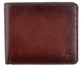 VISCONTI Atelier Milo Men’s Leather RFID Bifold Wallet, 8 Card Slots, 2 Note Compartments, Slimline Gift Boxed Wallet Tan