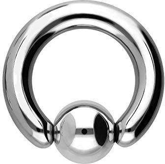 PIERCINGLINE Chirurgenstahl Klemmkugelring BCR Piercing Lippe Ohr Tragus Helix silberfarben 10 x 6 x 22 mm