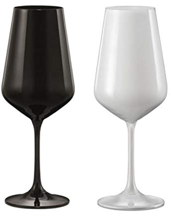 Bohemia Weingläser Weinglas Model Black & White 450 ml 2er Set (Black & White)