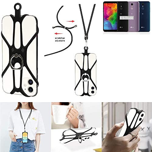 K-S-Trade Qualitativ & Innovativ 3in1 Handykette Handyband Handykordel Halsband Smartphone-Ring Handy-Ring Für LG Electronics Q7 Alfa