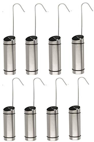Druline Umidificatore in acciaio inox da appendere al termosifone, evaporatore per termosifoni, con gancio a S, in set da 8 pezzi, di colore argento