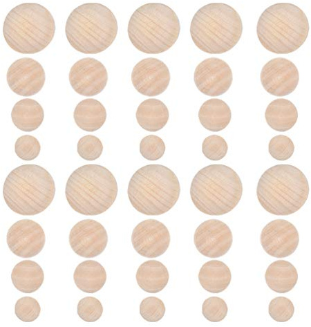 EXCEART 40 Stück Holzrohlinge Zum Schnitzen Unbehandelte Halbrunde Holzkugeln 20Mm 25Mm 30Mm Diy Malerei Holzperlen Für Makramee Weihnachtskugeln Zum Anmalen
