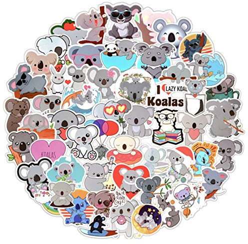 EBANKU 108 Stück Koala-Aufkleber für Computer, Gepäck, Motorrad, Fahrrad, Vinyl, wasserdicht, für Kinder, Graffiti, Skateboard, Autos