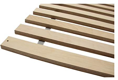 CLAMARO Rollrost 100x200 cm mit 22 Leisten aus extra stabilem Multiplex Birkenholz für 450+ kg Flächenlast inkl. vorgebohrter Befestigungslöcher und Schrauben - Premium Rolllattenrost Made in Germany