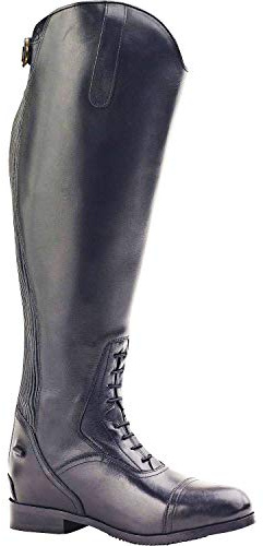 Ovation Women's Comfortable Durable Stylish Equestrian Horse Riding Tall Wide Calf Genuine Leather Flex Plus Field Boot, Black, Size 11 Wide Regular