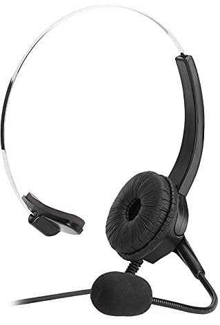 Goshyda Cuffia USB con Microfono, Cuffia per Call Center con Microfono Auricolare Monofonico con Cancellazione del Rumore a Mani Libere con Jack da 3,5 Mm, per Telefono Fisso