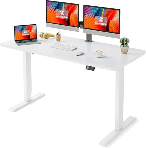 MAIDeSITe S1 Pro Höhenverstellbarer Schreibtisch 140 x 70 cm, USB-A-Port | Schreibtisch Höhenverstellbar, 25 mm Einteilige Tischplatte, Traglast 160 kg, 4 Memory-Steuerung, Sitz-Steh-Erinnerung