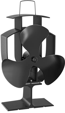 Wiltec Kaminofenventilator mit 3 Blätterm 50 bis 300°C, Ofenventilator ohne Strom, Kaminventilator für eine effiziente und umweltfreundliche Wärmeverteilung